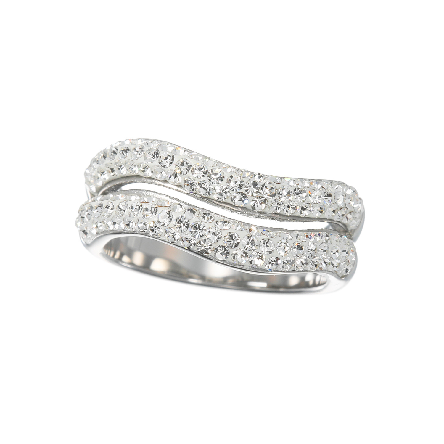 エービーステン ステンレス クリスタルガラス ウェーブリング