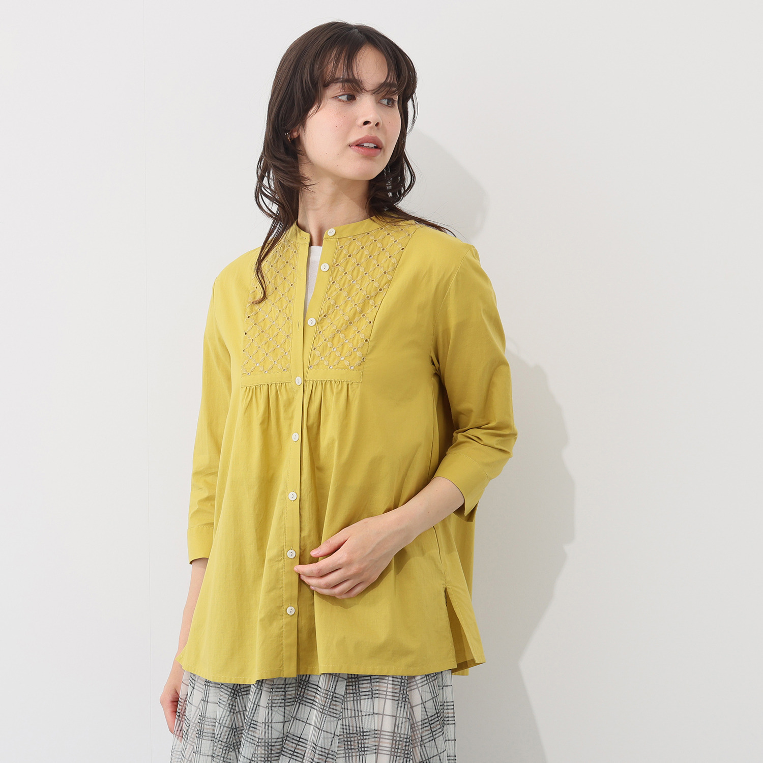 ダジュール 刺しゅう切替 ブラウス