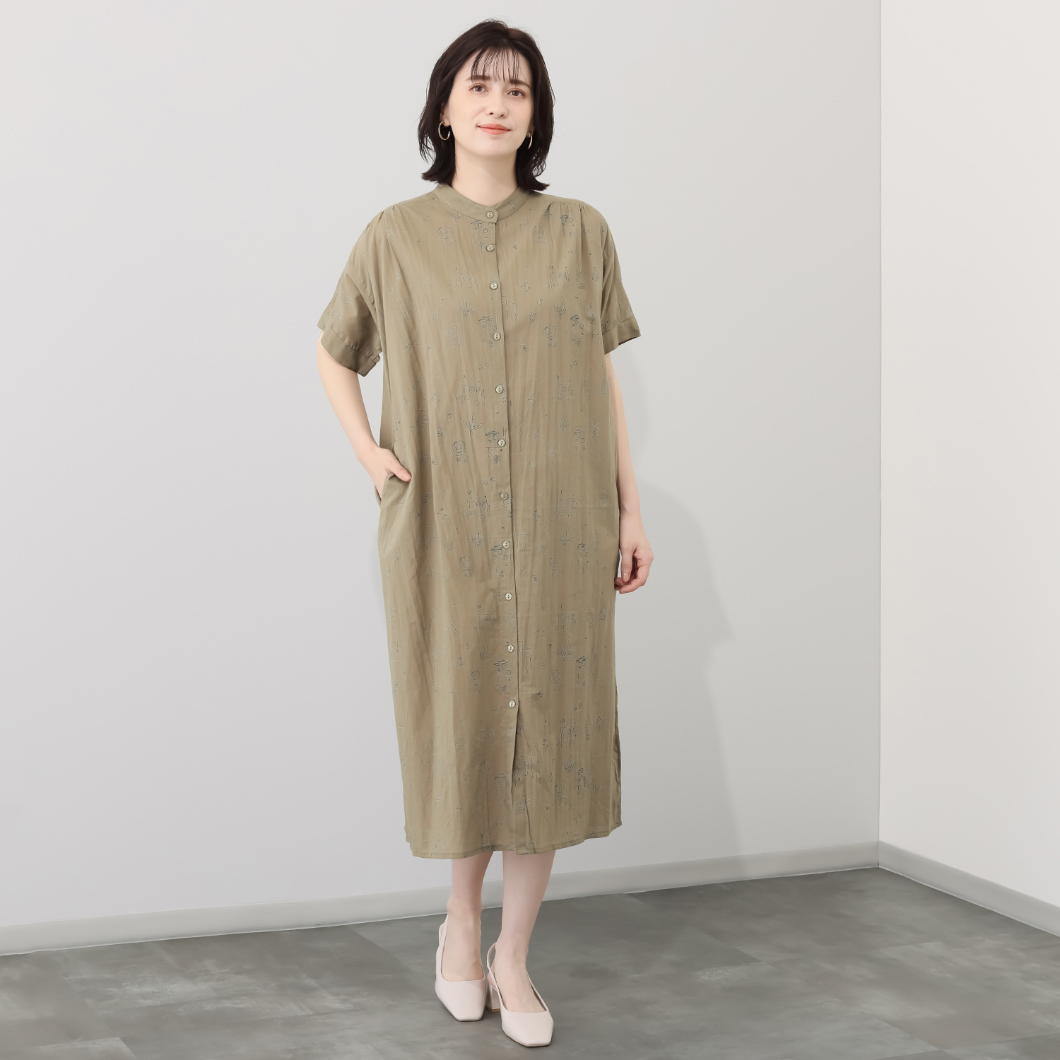 ダジュール プリント前開き ワンピース