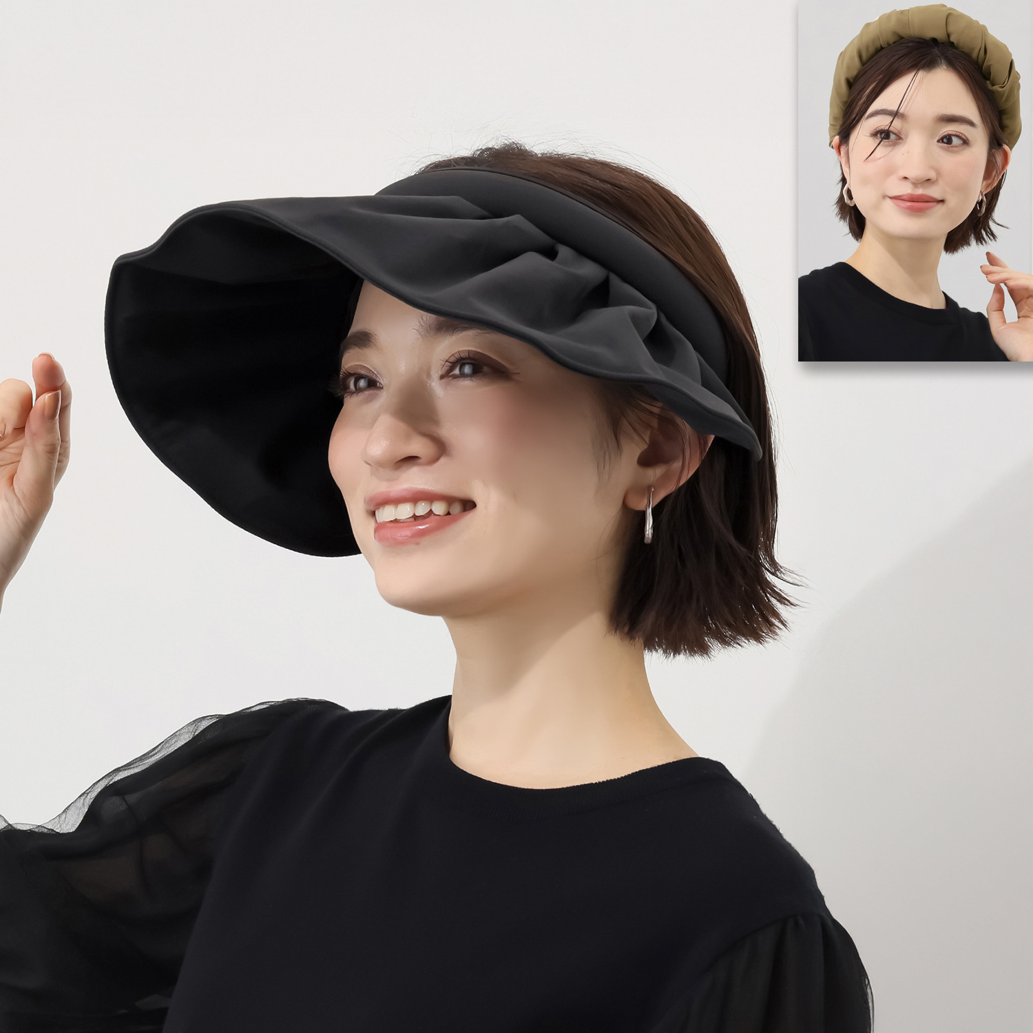 モノコト 濃い影で しっかりＵＶカット カチューシャバイザー ２個セット