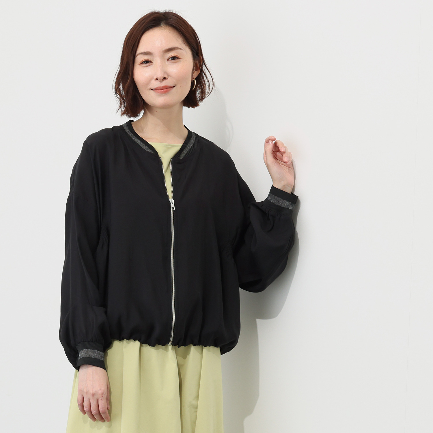 エイティーエイト ディグリー リブアクセント シアーブルゾン