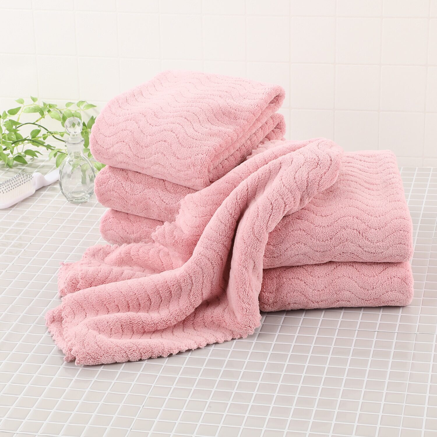 吸水美神 吸水力抜群！ ふわふわフェイスタオル 同色6枚セット