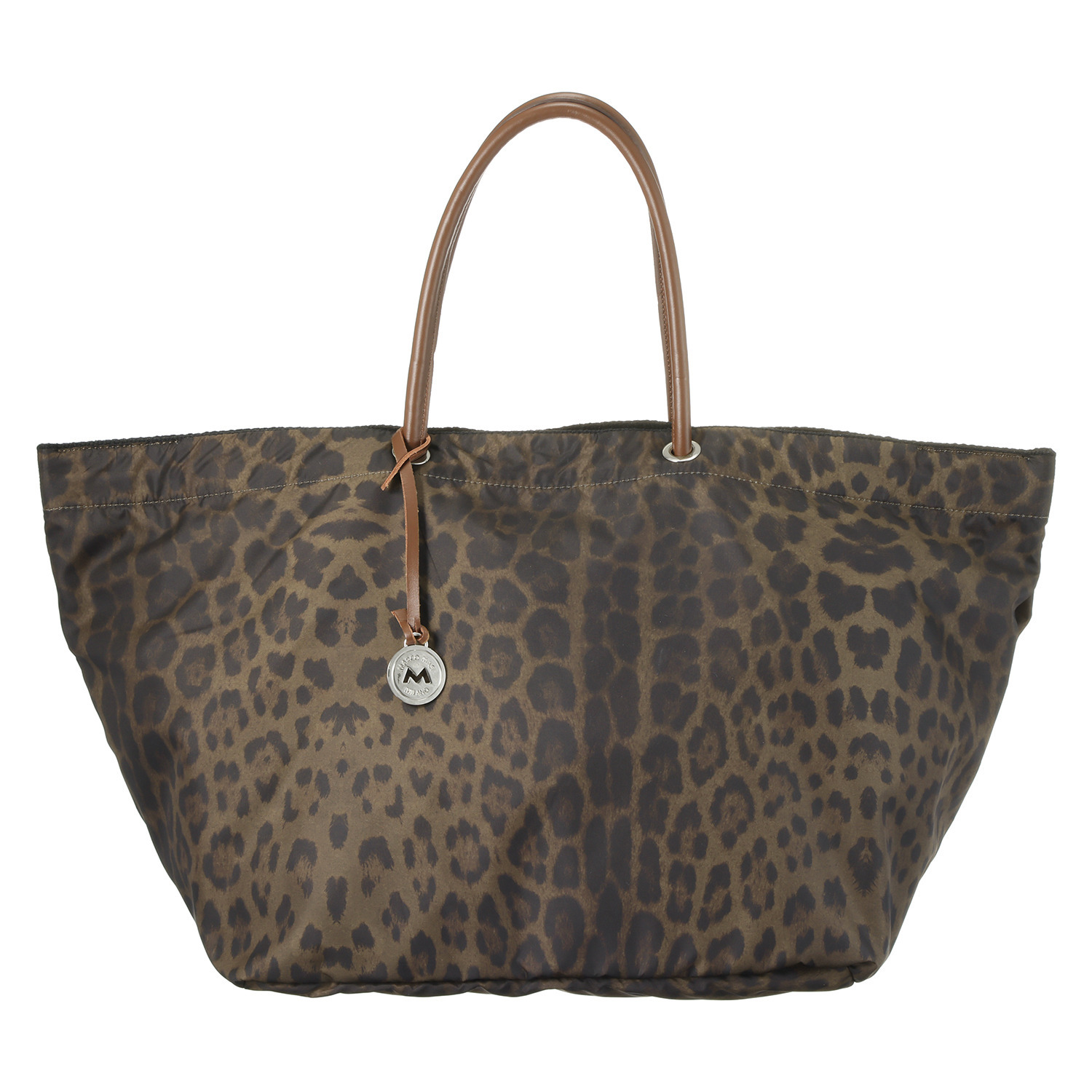 マルコマージ イタリア製 革ハンドル ナイロンバッグ