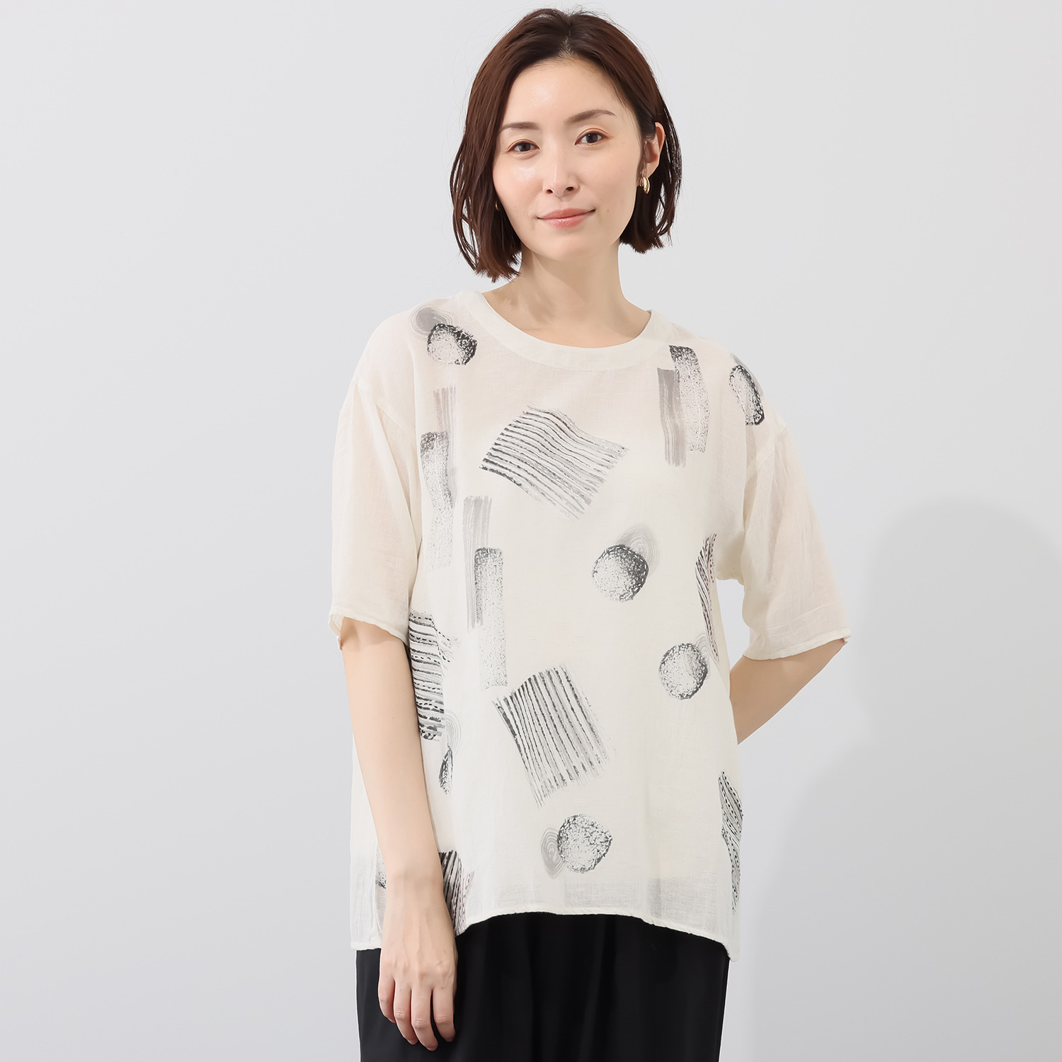 ダジュール 手描き風プリント チュニック