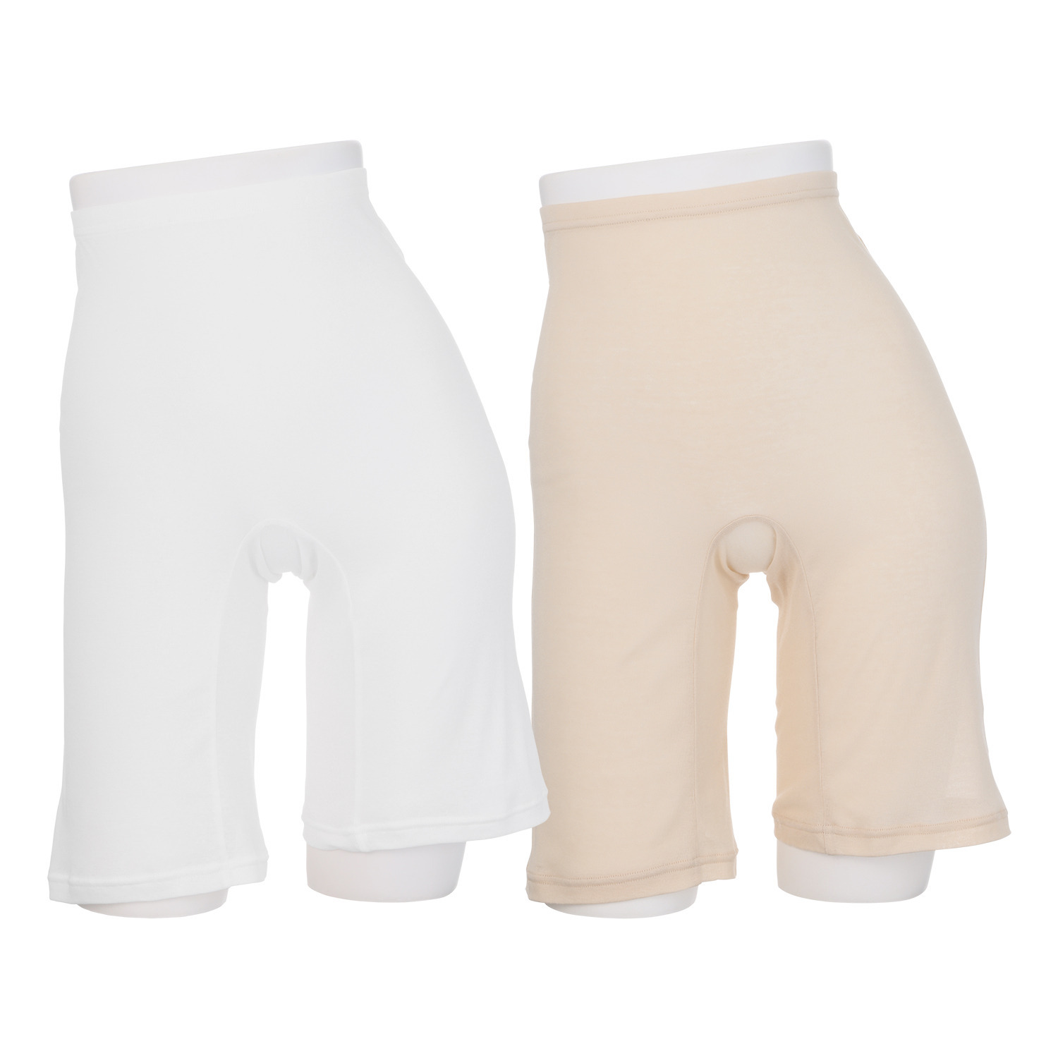 マリランテ 抗菌防臭 強撚糸綿１００％ 薄くてさらさら 五分丈ボトム２枚セット