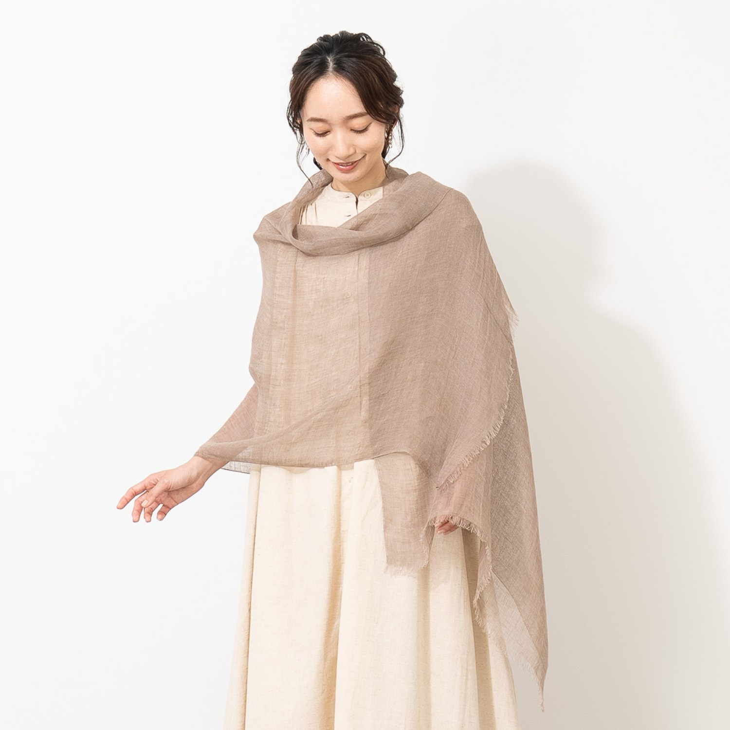 ティエドゥール さらさら＆涼やか フレンチリネン１００％ ストール