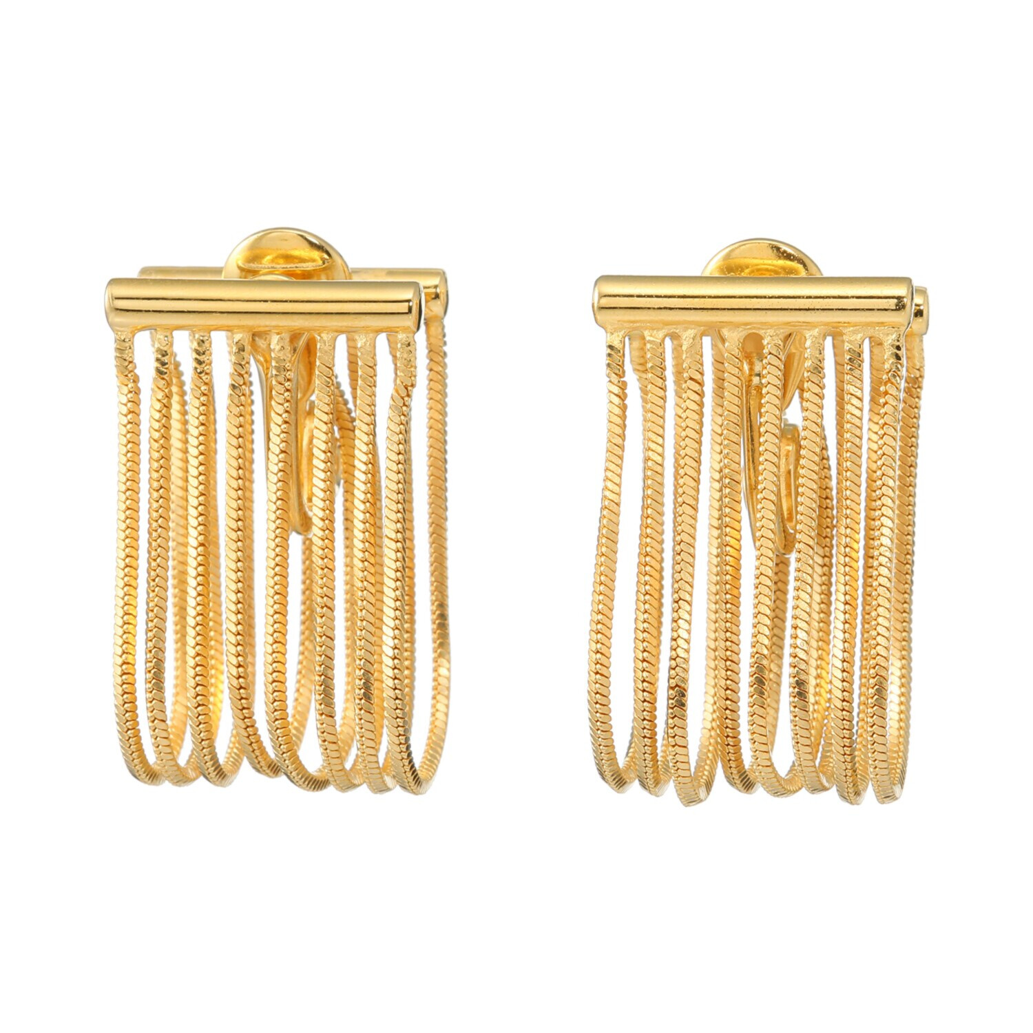 ジューカトル 日本製 揺れ動くチェーンデザイン イヤリング