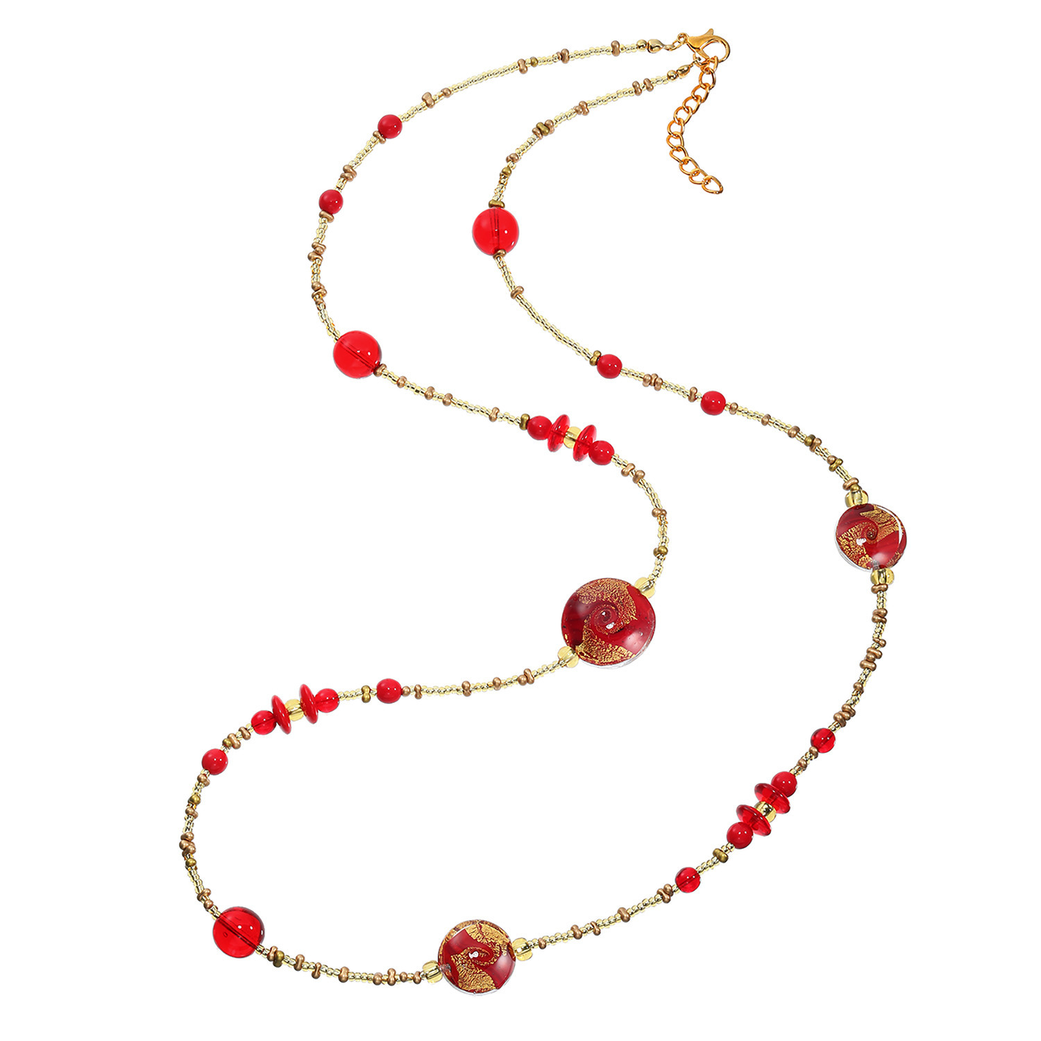 ラグーナ ベネチアンガラス ソンメルソ ロングネックレス