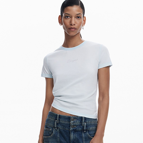 デシグアル ラインストーン ロゴＴシャツ