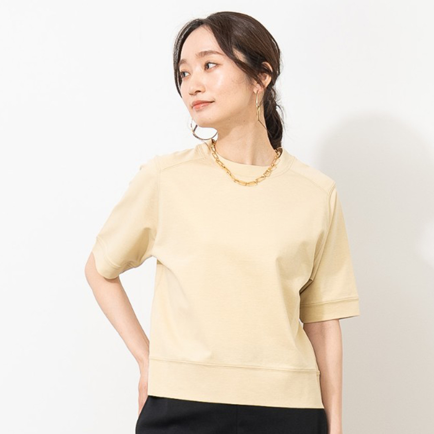 元町ゼラール エグゼクティブ ジャージー素材使用 セットインスリーブ プルオーバー