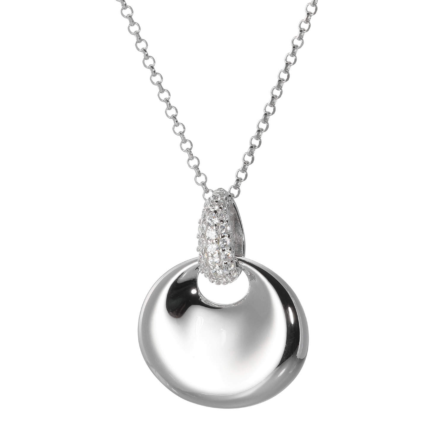 シェテ シルバー　ＣＺ ラウンド アンフォールディング ペンダント ＜シルバーカラー＞