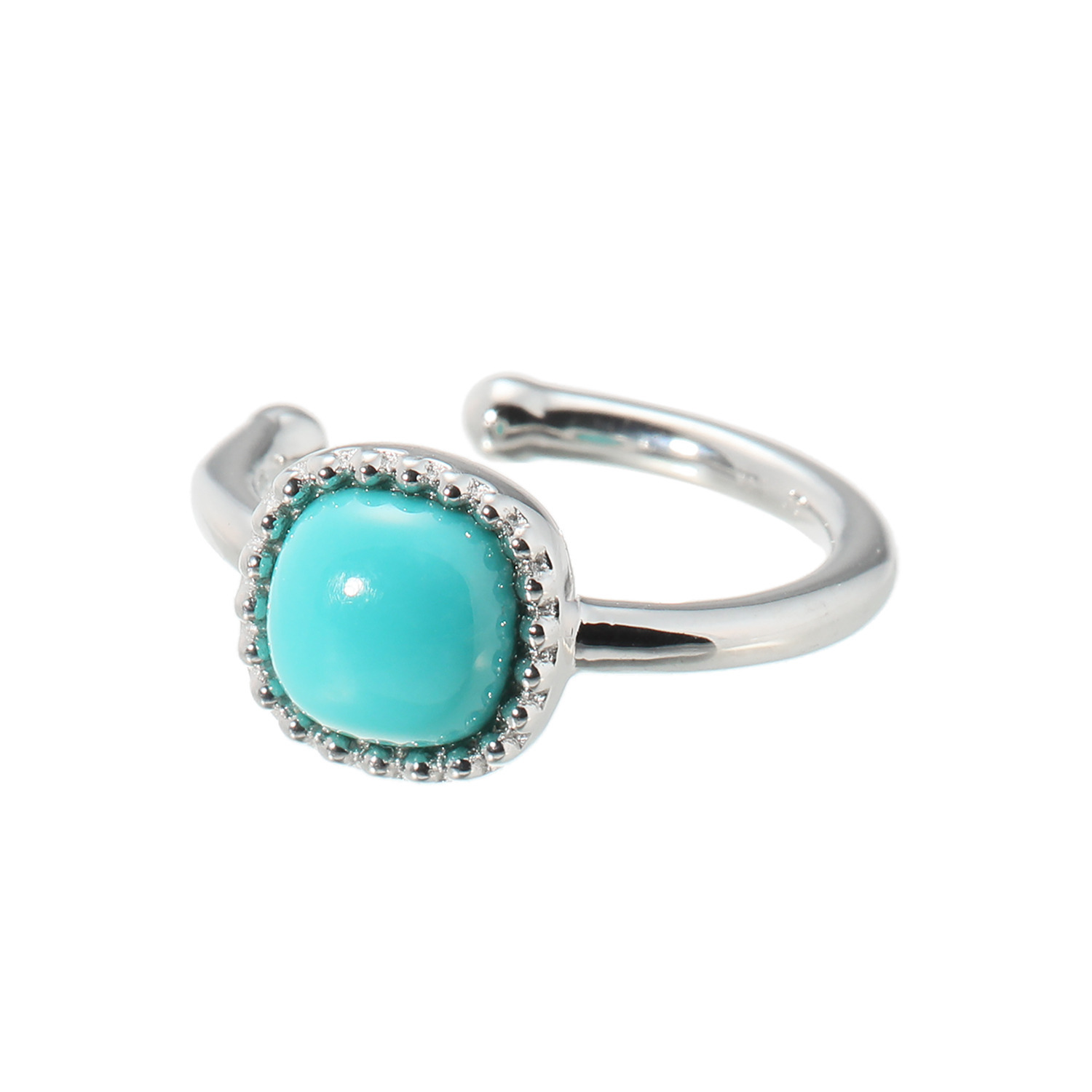 セレンディラム シルバー スリーピングビューティー ターコイズ クッションカボション ミルグレインアクセント 片側用イヤーカフ