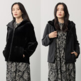 シェアードミンク リバーシブル フーディージャケット