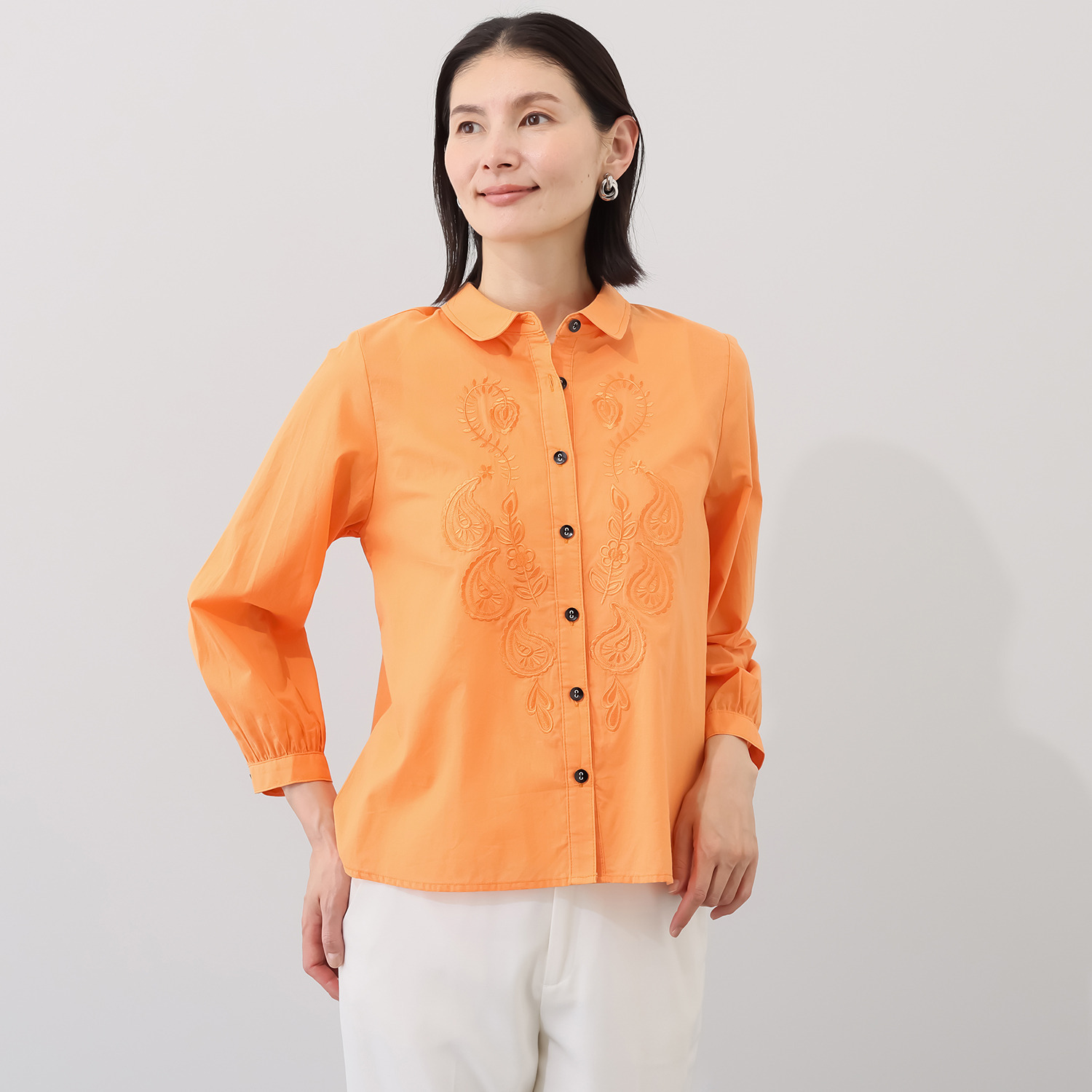 ダジュール ペイズリー刺しゅう ブラウス