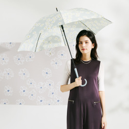 ウォーターフロント “ソフトジャンプ” スライドスリム マーガレット柄長傘
