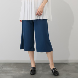 上質ごこち ひんやり接触冷感 エレガントシルエット ワイドクロップトパンツ