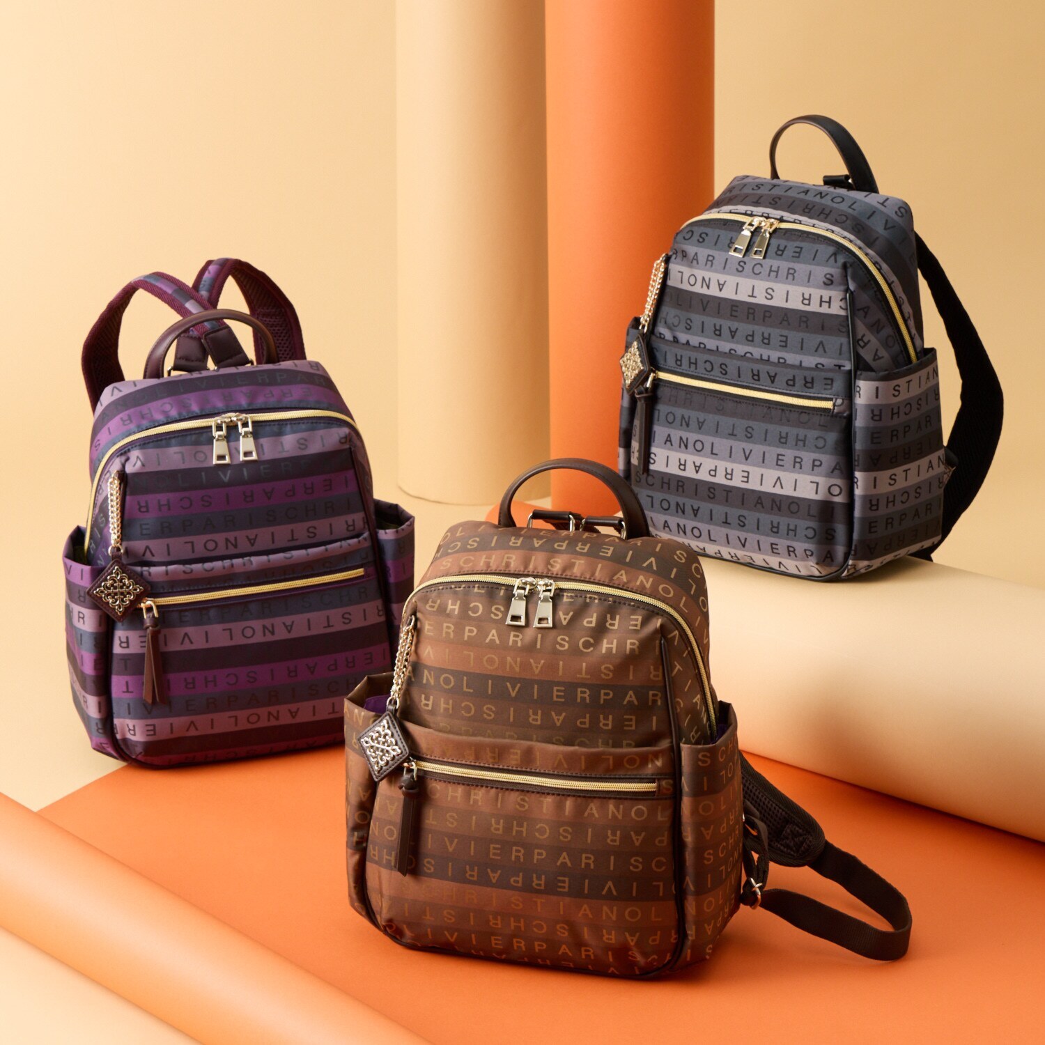 クリスチャン　オリビエ ショップチャンネル デビュー１５周年 はっ水 グラデーションジャガード ラウンドリュック