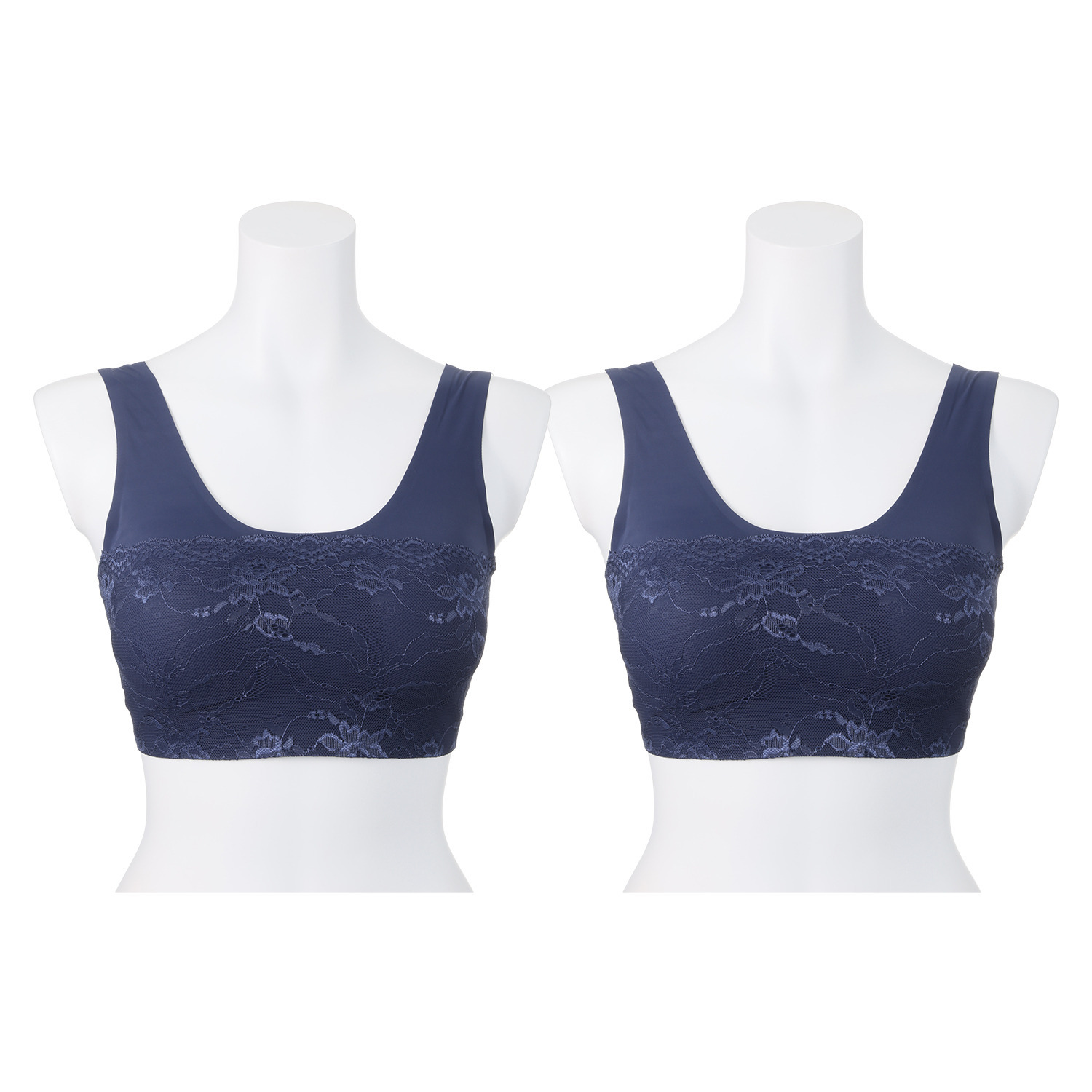 エイジングサポート 接触冷感 ハーフトップブラジャー 同色２枚セット