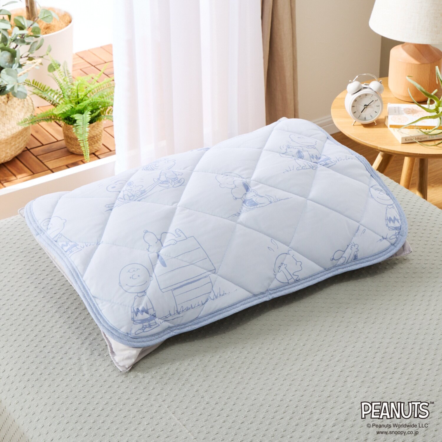 スヌーピー Ｈａｐｐｉｎｅｓｓ ＰＥＡＮＵＴＳ クール＆パイル リバーシブルピローパッド 同色２枚組