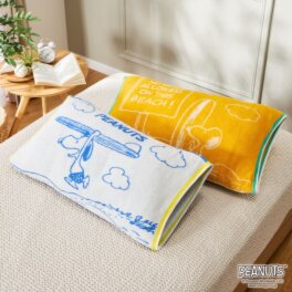 スヌーピー ＰＥＡＮＵＴＳ　Ｓｕｒｆ のびのびタオル ピローケース ２色セット
