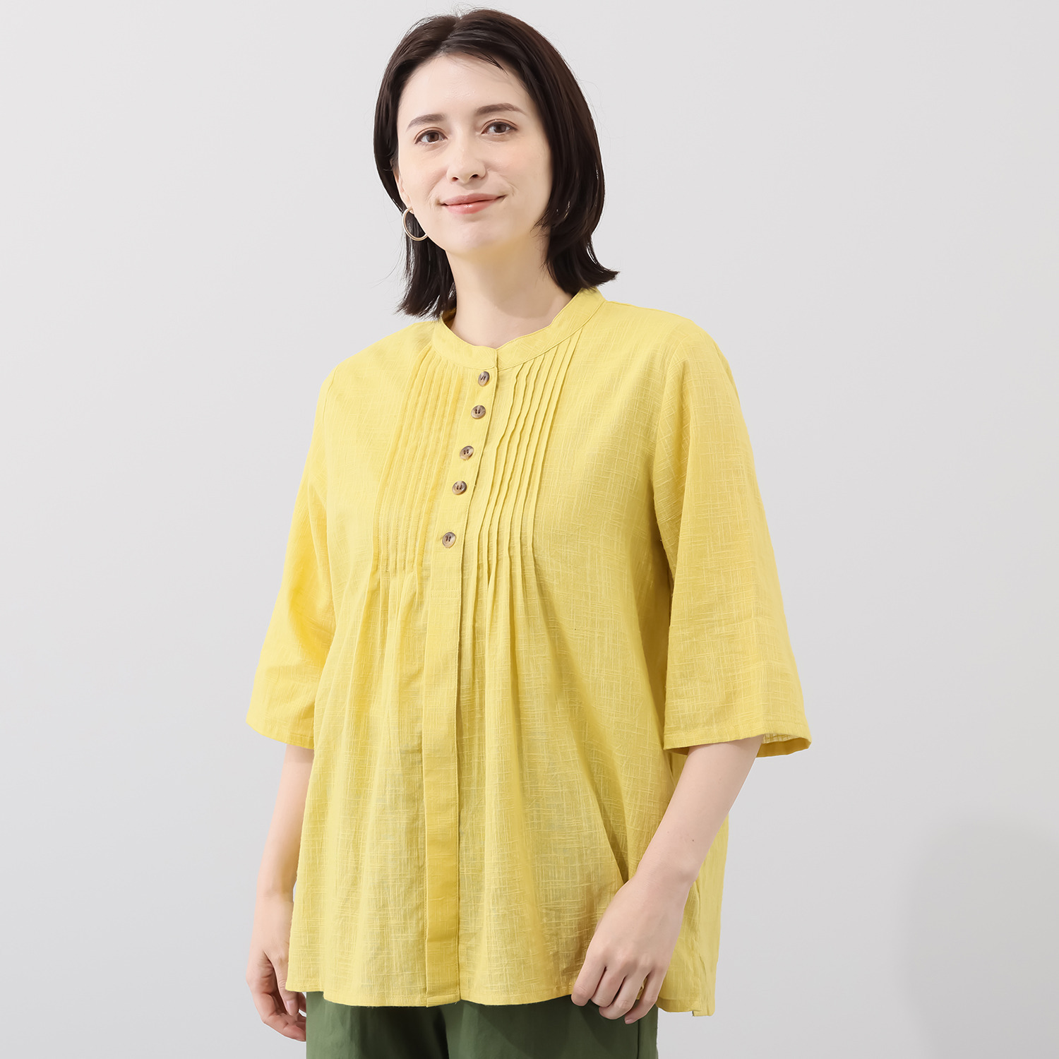 ダジュール 綿１００％ フロントタック ブラウス