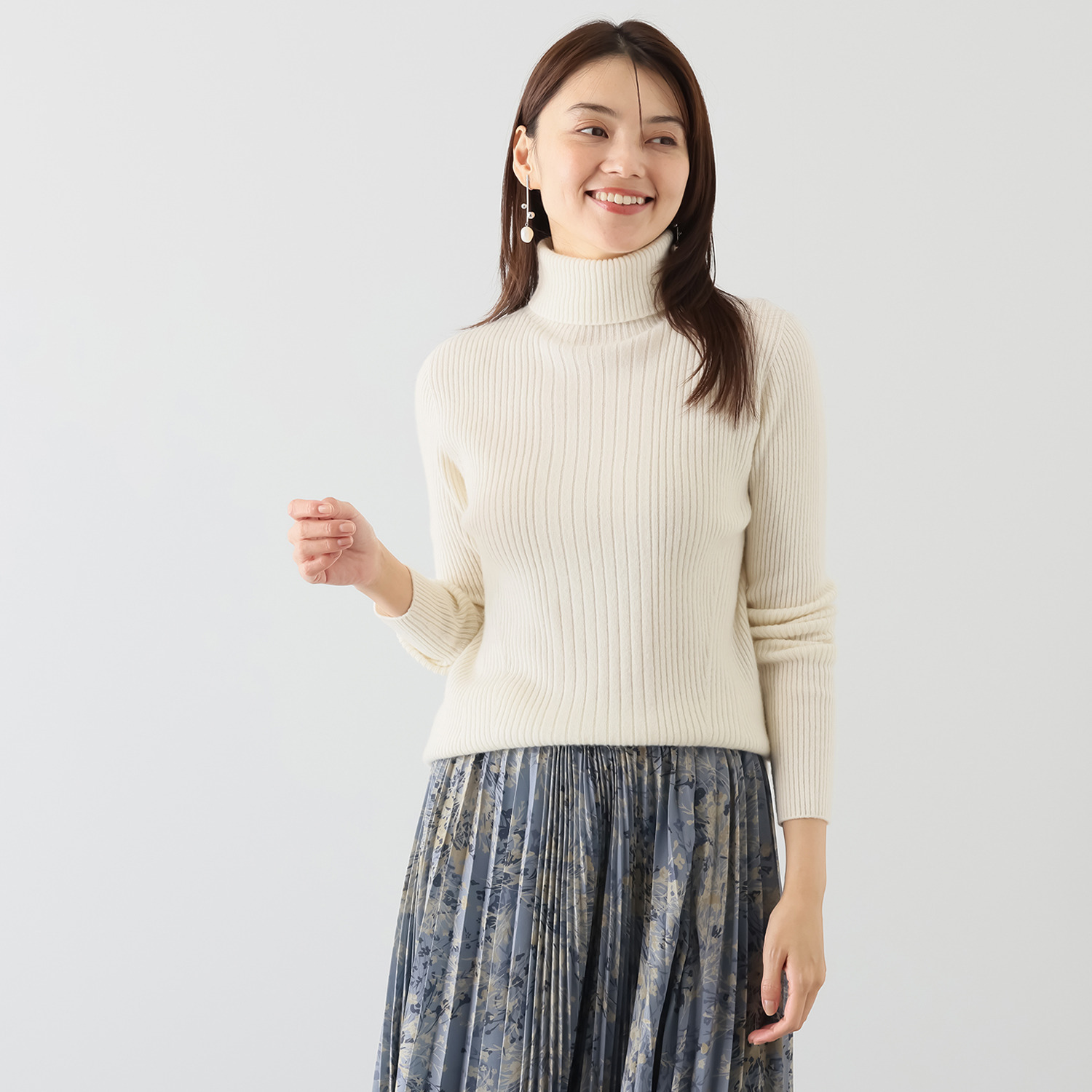 ルーエン ローズ 日本製 内モンゴル産 カシミヤ100％ ランダムリブ