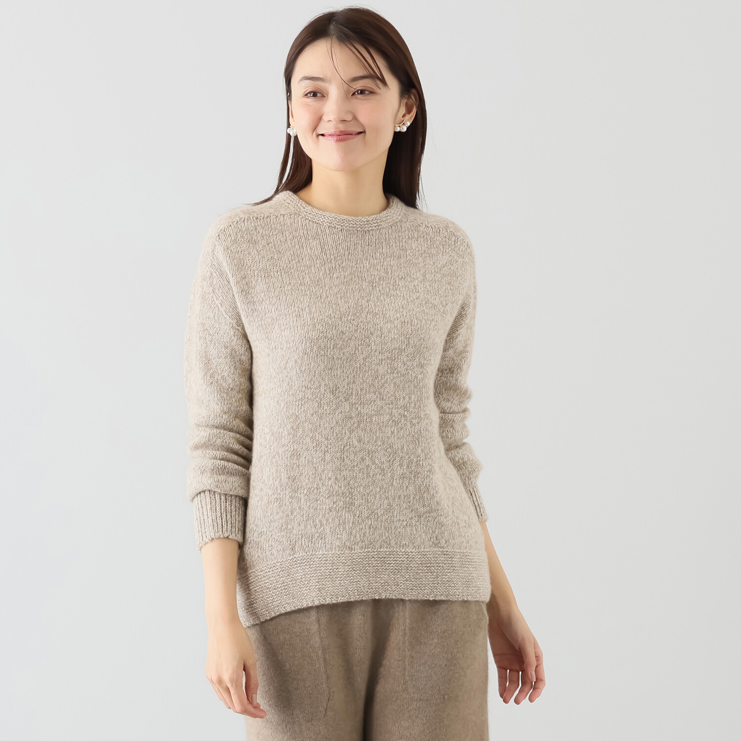 ルーエン ローズ 日本製 内モンゴル産 カシミヤ100％ トリコ杢プル