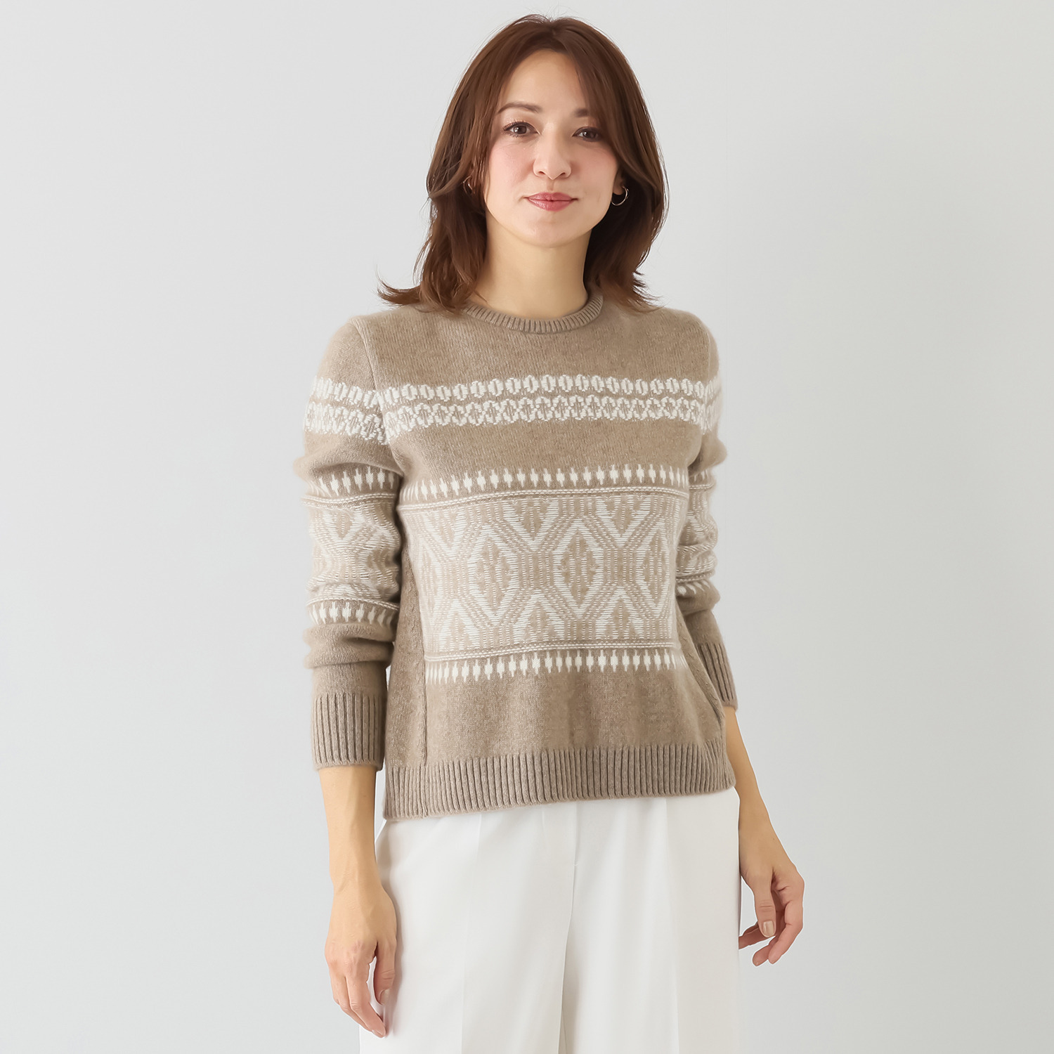 日本製 ルーエンローズ (カシミヤ100％) 上質 ニットジャケット