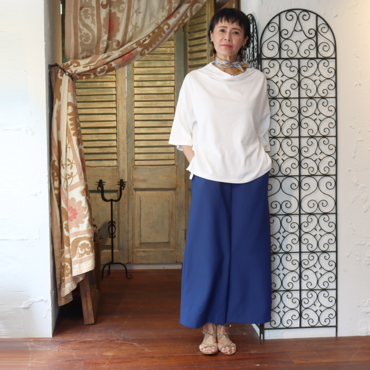 ルティア 接触冷感・ＵＶカット エアリー感ある リラクシーなパンツ