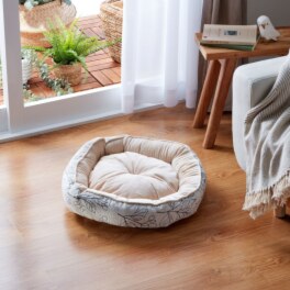 イケヒコ 上品な光沢感と柔らかな シュニールジャガード織 ペットベッド ＜ラウンド型　５０ｃｍ＞