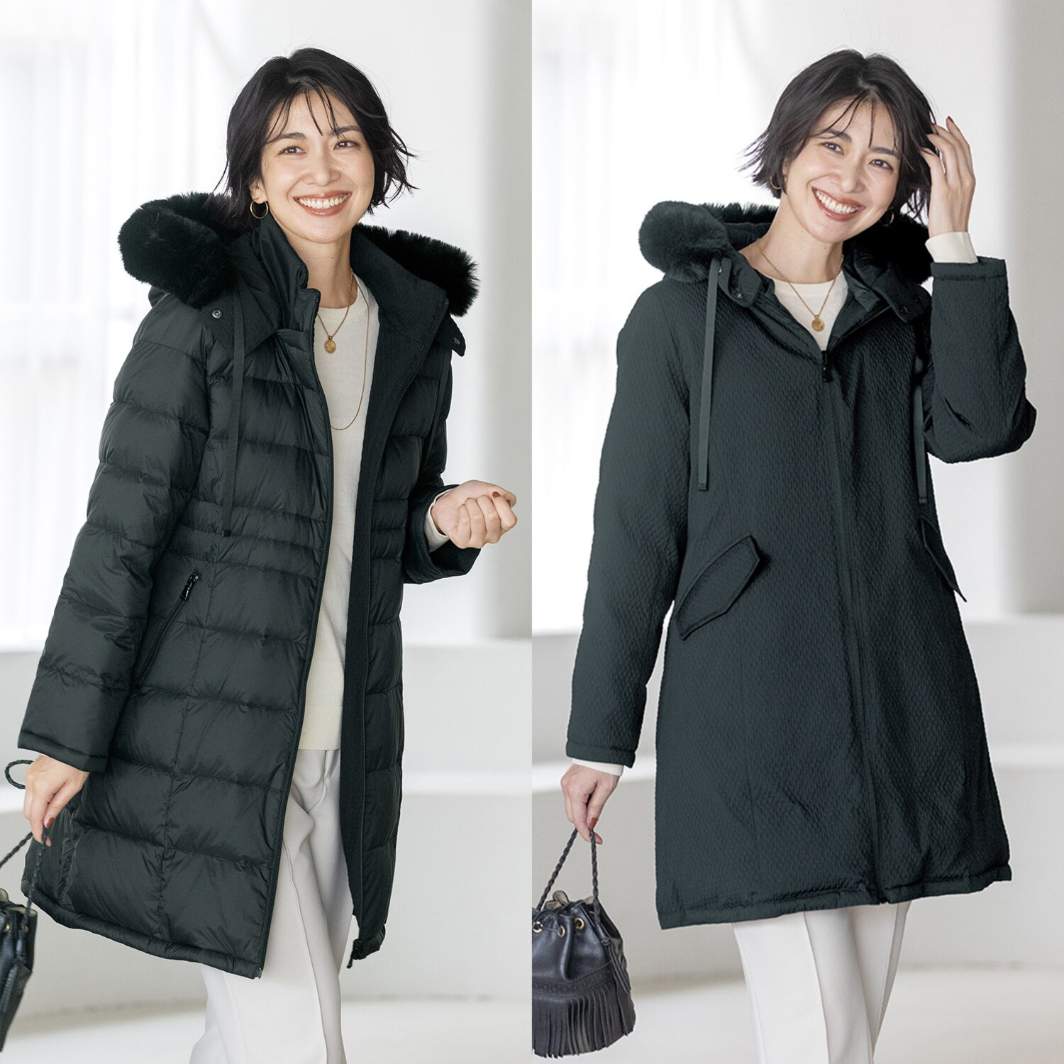 メルヴェイユ　ヴァント エコファー付 はっ水　軽量 リバーシブル ダウンコート