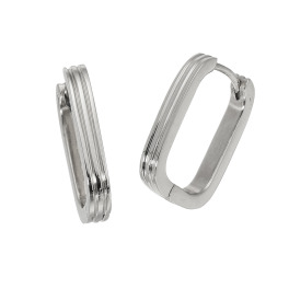 アシエステンレス サージカルステンレス レクタングル フープピアス