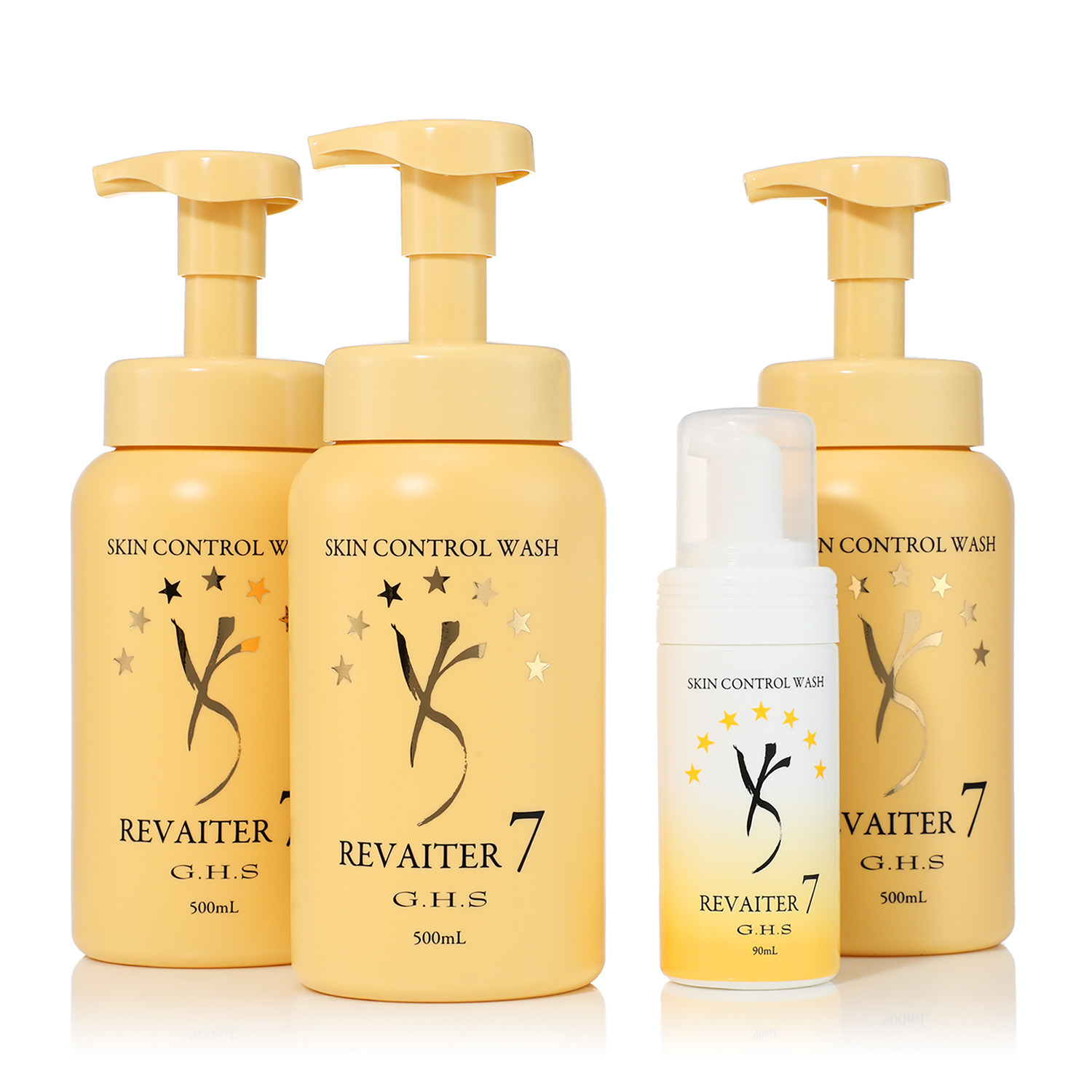 ジーエイチエス 濃密泡でお顔・身体の 摩擦レス洗浄ケア 潤いのあるツヤ肌へ スキンコントロール ウォッシュ ３本増量セット