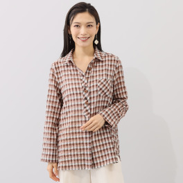 里麻 チェックシャツブラウス