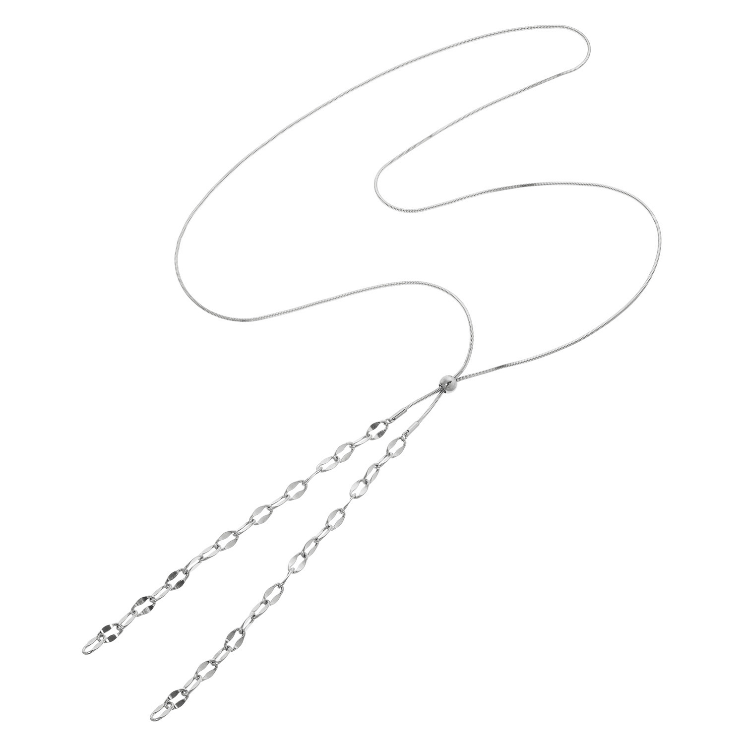 デルークス ステンレス スネーク＆ペタルチェーン Ｙ字ロングラリエット