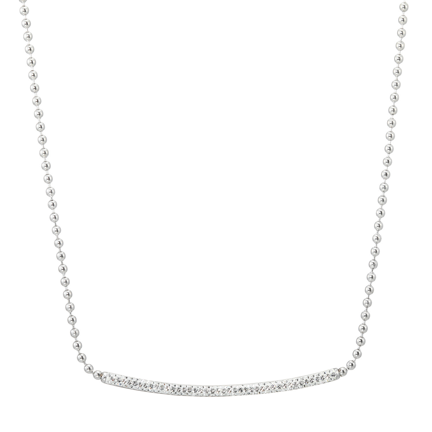 エービーステン ステンレス クリスタルガラス パヴェ バーネックレス