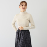 スタイル・ラヴィー 吸湿発熱 ラメラインがエレガント タートル ニットプルオーバー