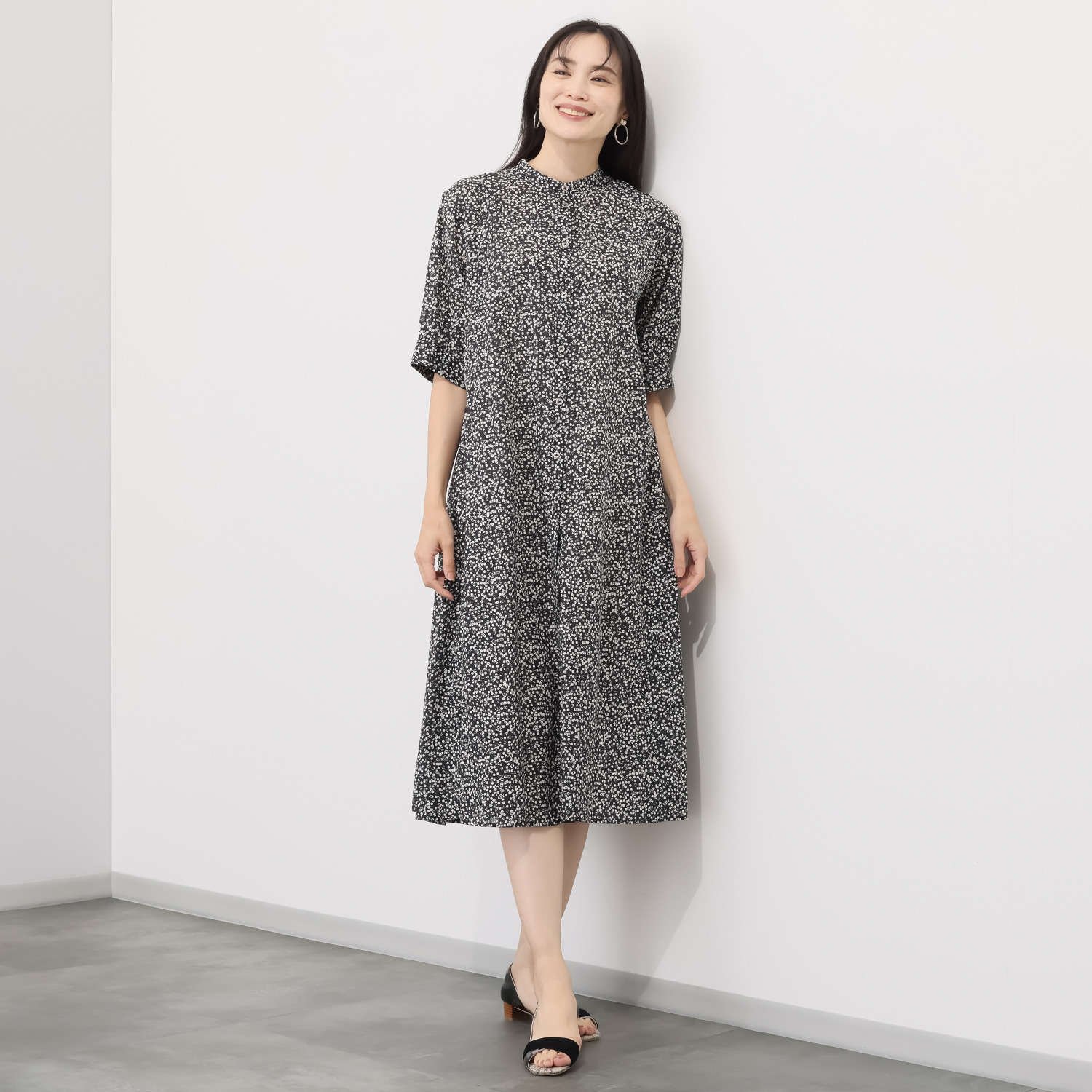 ダジュール プリント フレアーワンピース