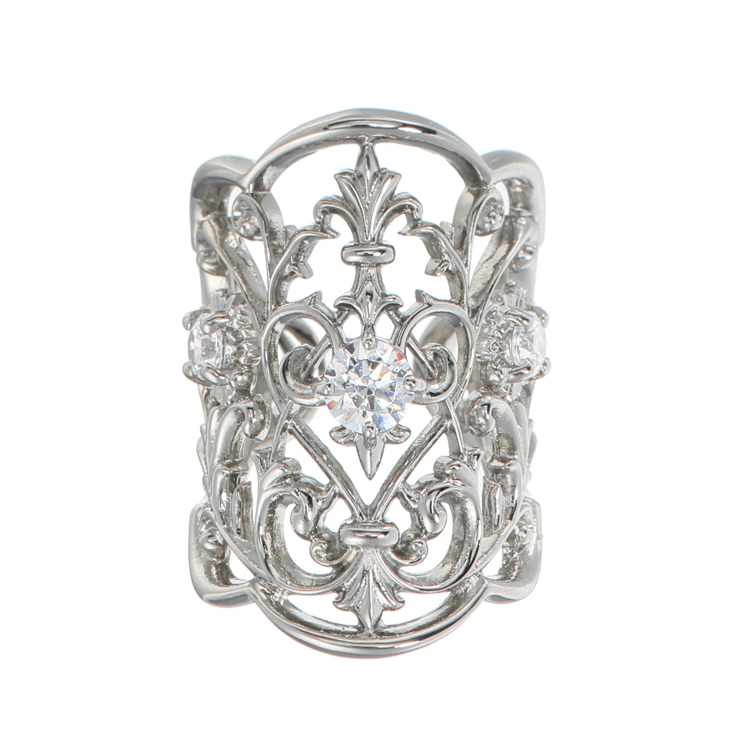 ステングレイス サージカルステンレス プレシオサ社製ＣＺ ヴィクトリアン調 レースデザイン イヤーカフ ＜片側のみ＞