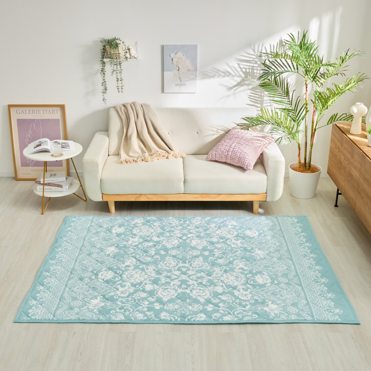 ひんやり素材＆ ＰＣＭプリントで ダブル冷感！ クールラグ アンダルーナ ＜１３０×１９０ｃｍ＞ 