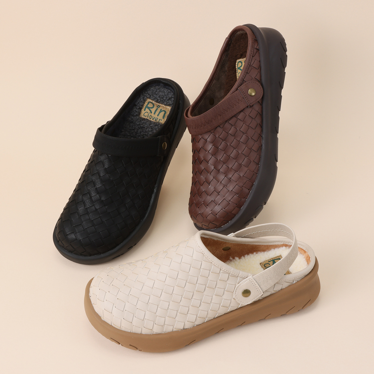 リン・クローバー メッシュデザイン あったかボアインソール ２ウェイサボシューズ