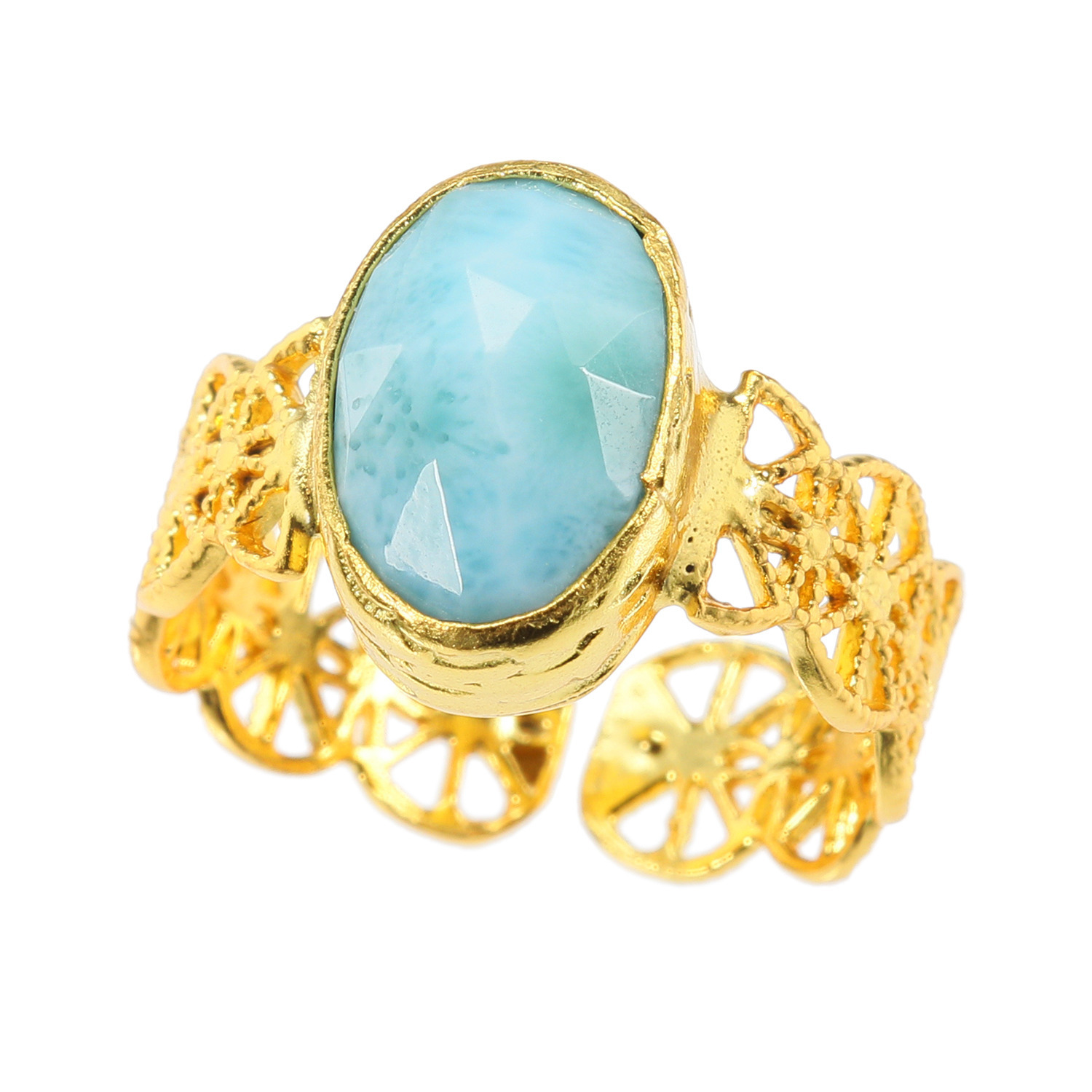 ミモッザジュエリー 天然石 レースデザイン フレキシブルリング