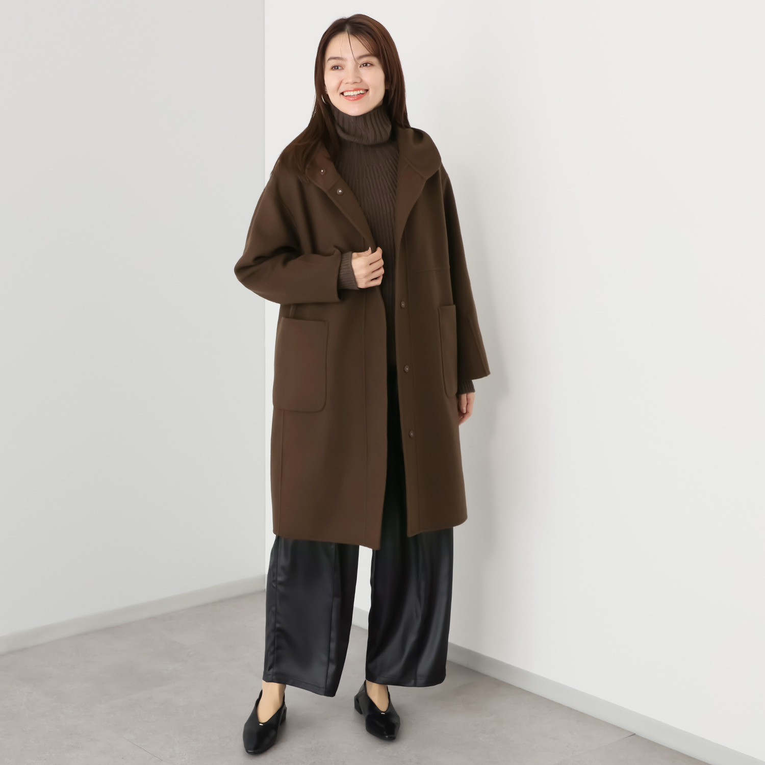 メリオン イタリア・マンテコ社製 ダブルフェイス生地使用 フード