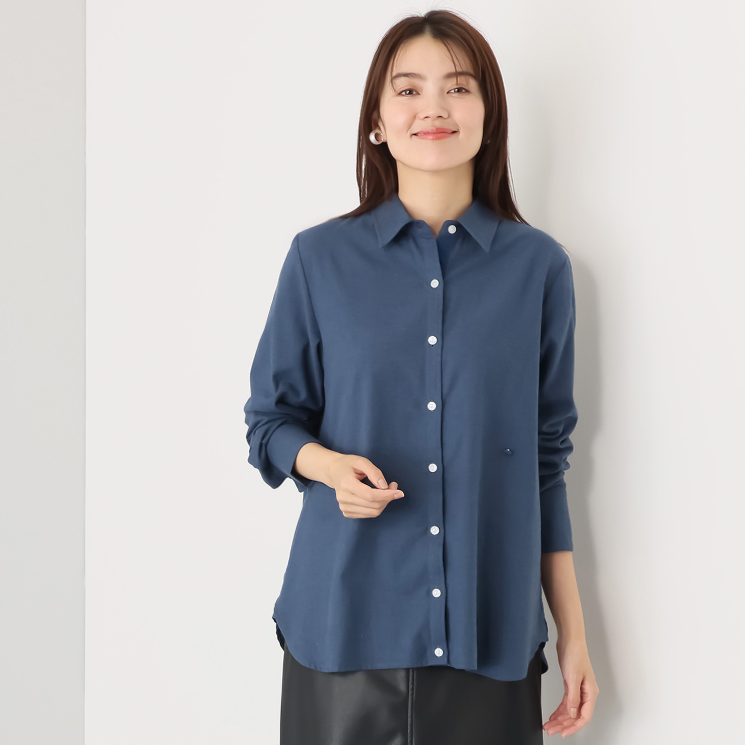 メリオン コットンカシミヤ カシュクールにもなる マルチアレンジシャツ