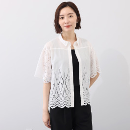 ダジュール カットワークレース ブラウス