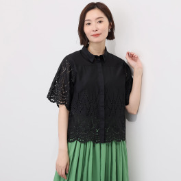 ダジュール カットワークレース ブラウス