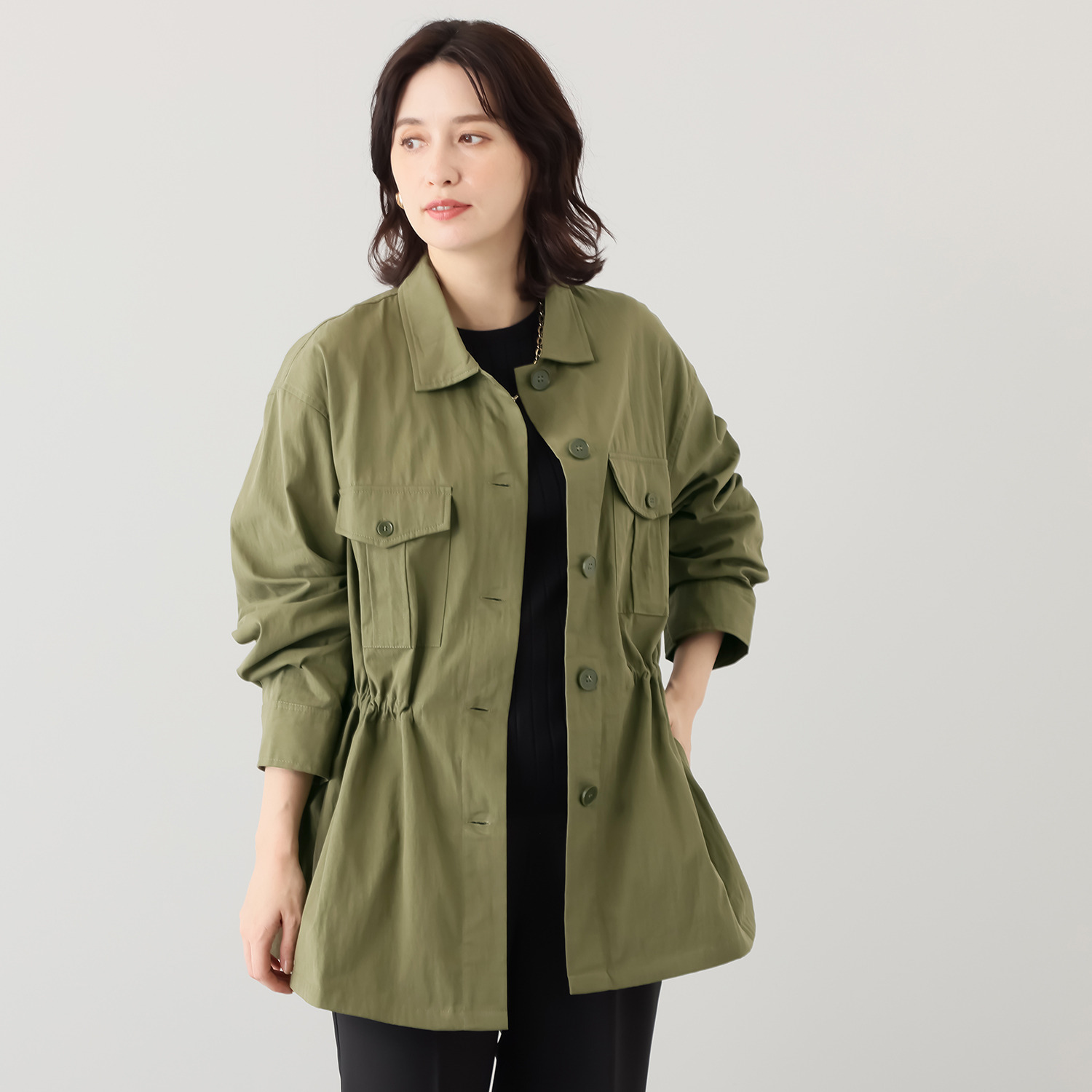 ジャケット・アウター olive 元町ゼラール コットンナイロン ミリタリージャケット- ショップチャンネル