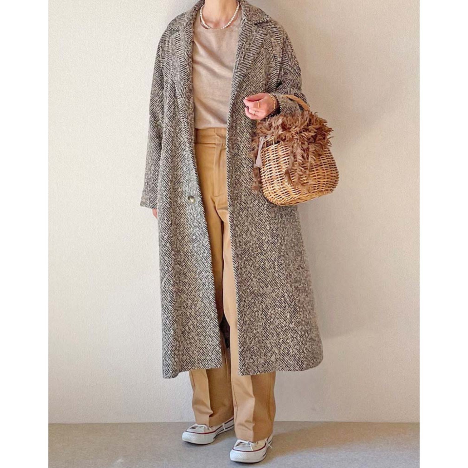 元町ゼラール ミックスヘリンボーン テーラーコート