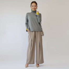 フーア タックデザイン リラックスワイドパンツ