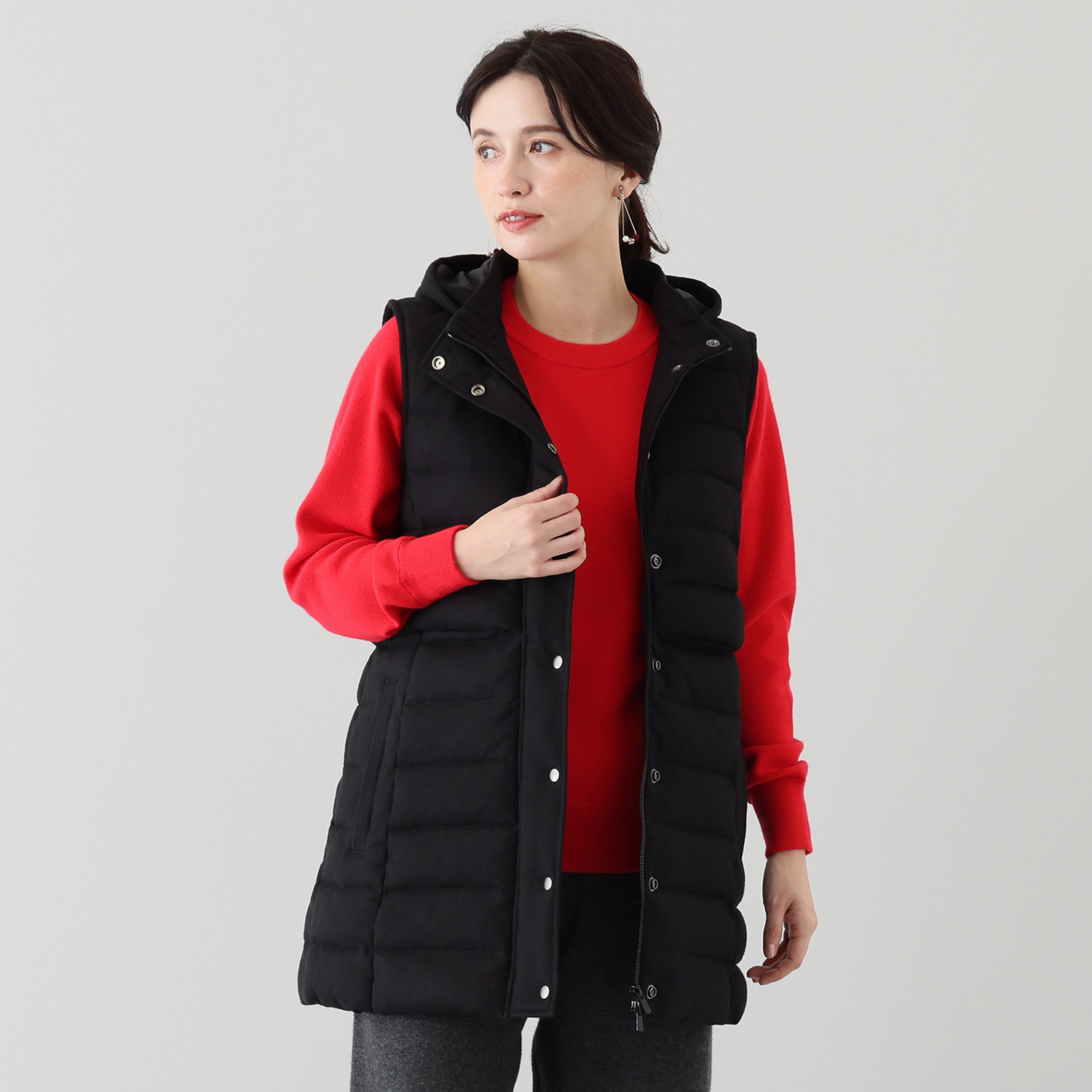 タルマス カシミヤ100％ ロング丈 ダウンベスト- ショップチャンネル